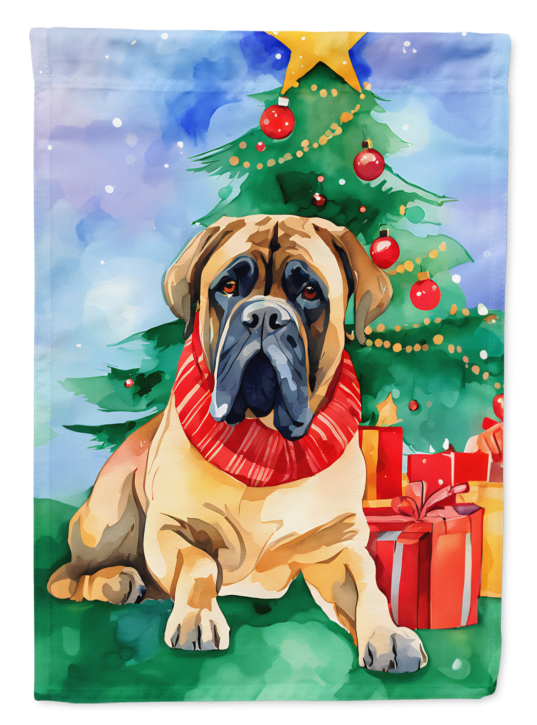 Buy this Mastiff Christmas House Flag