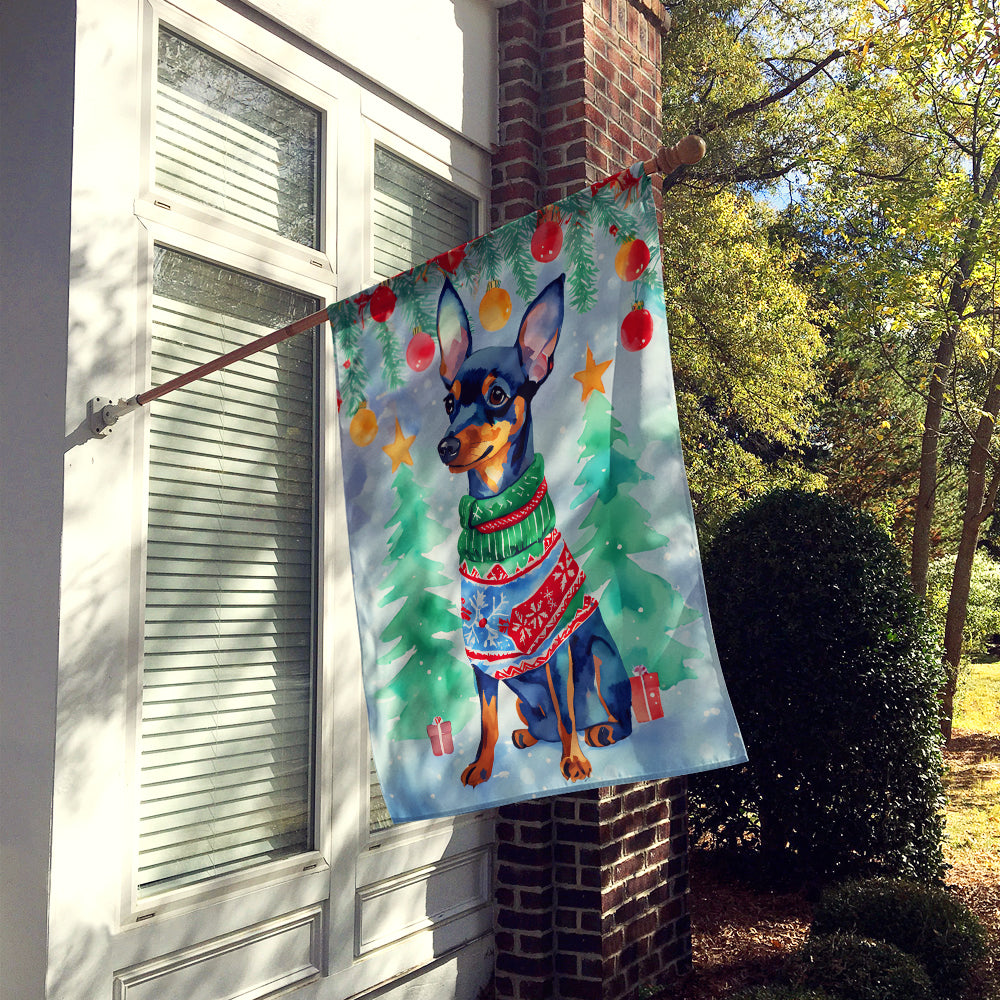 Miniature Pinscher Christmas House Flag