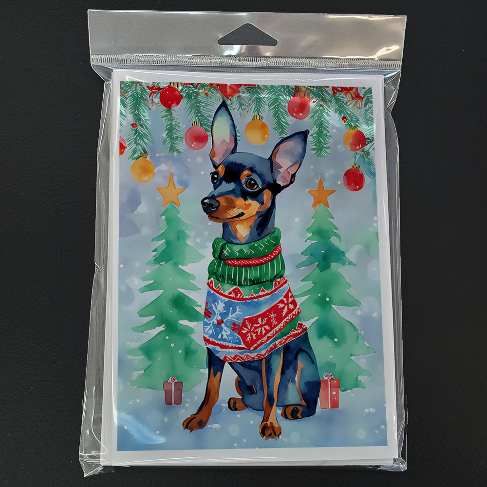 Miniature Pinscher Christmas Greeting Cards Pack of 8