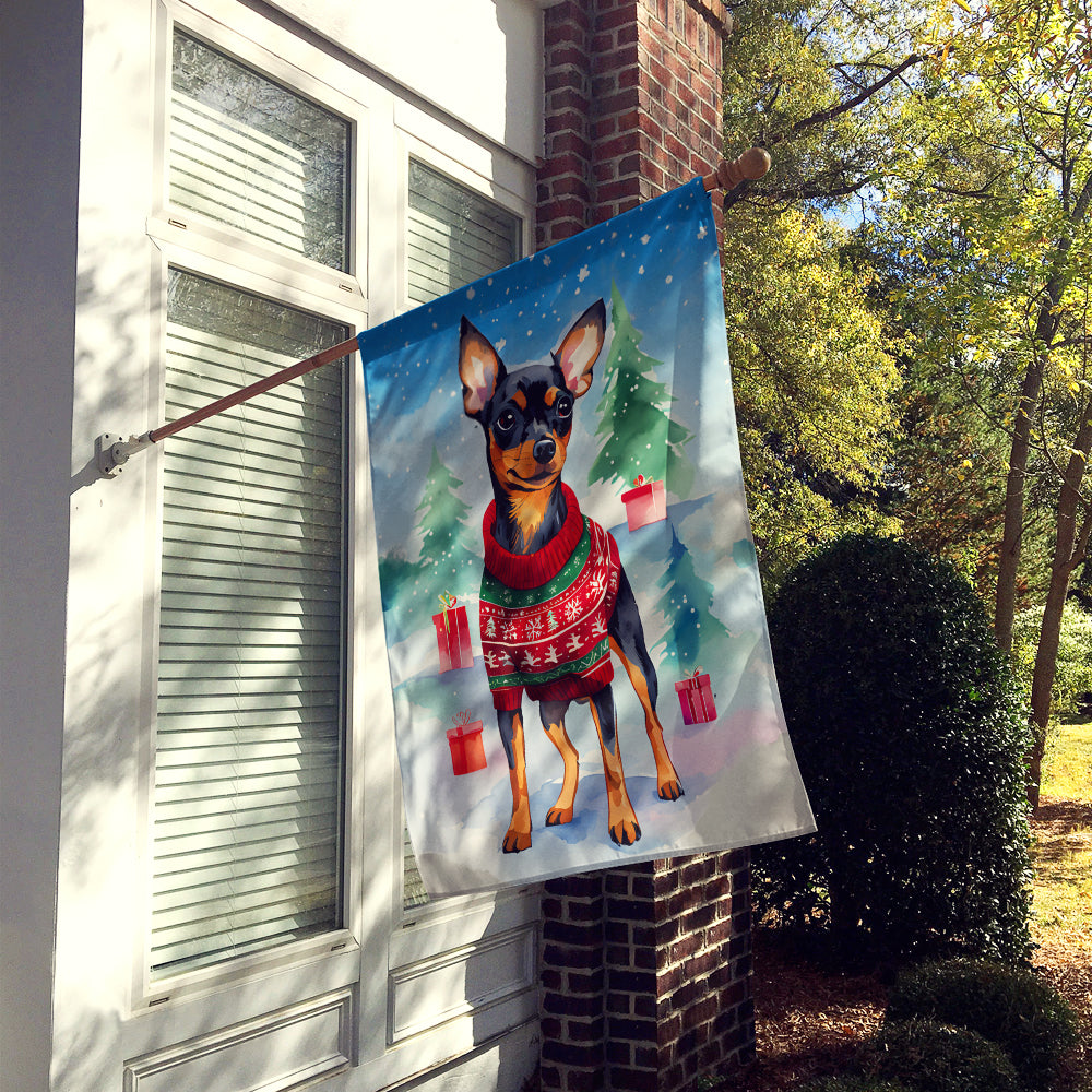 Miniature Pinscher Christmas House Flag