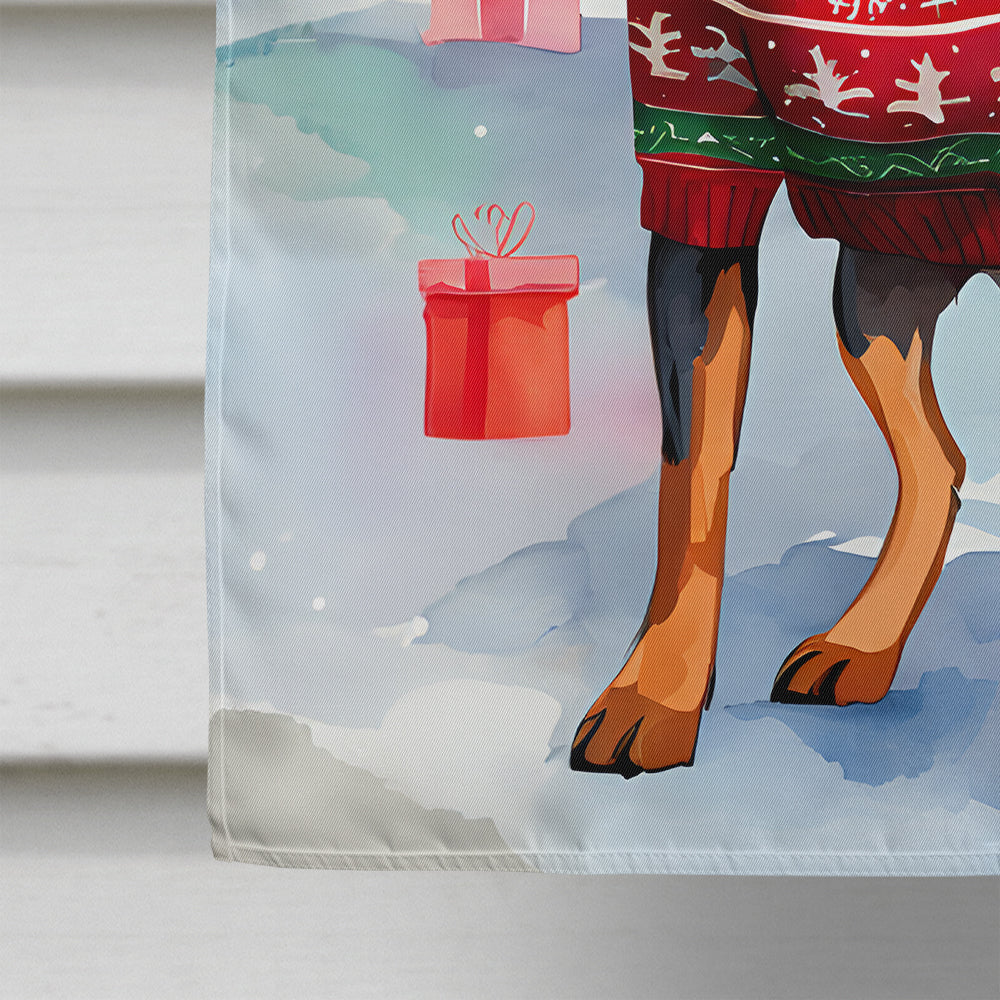 Miniature Pinscher Christmas House Flag