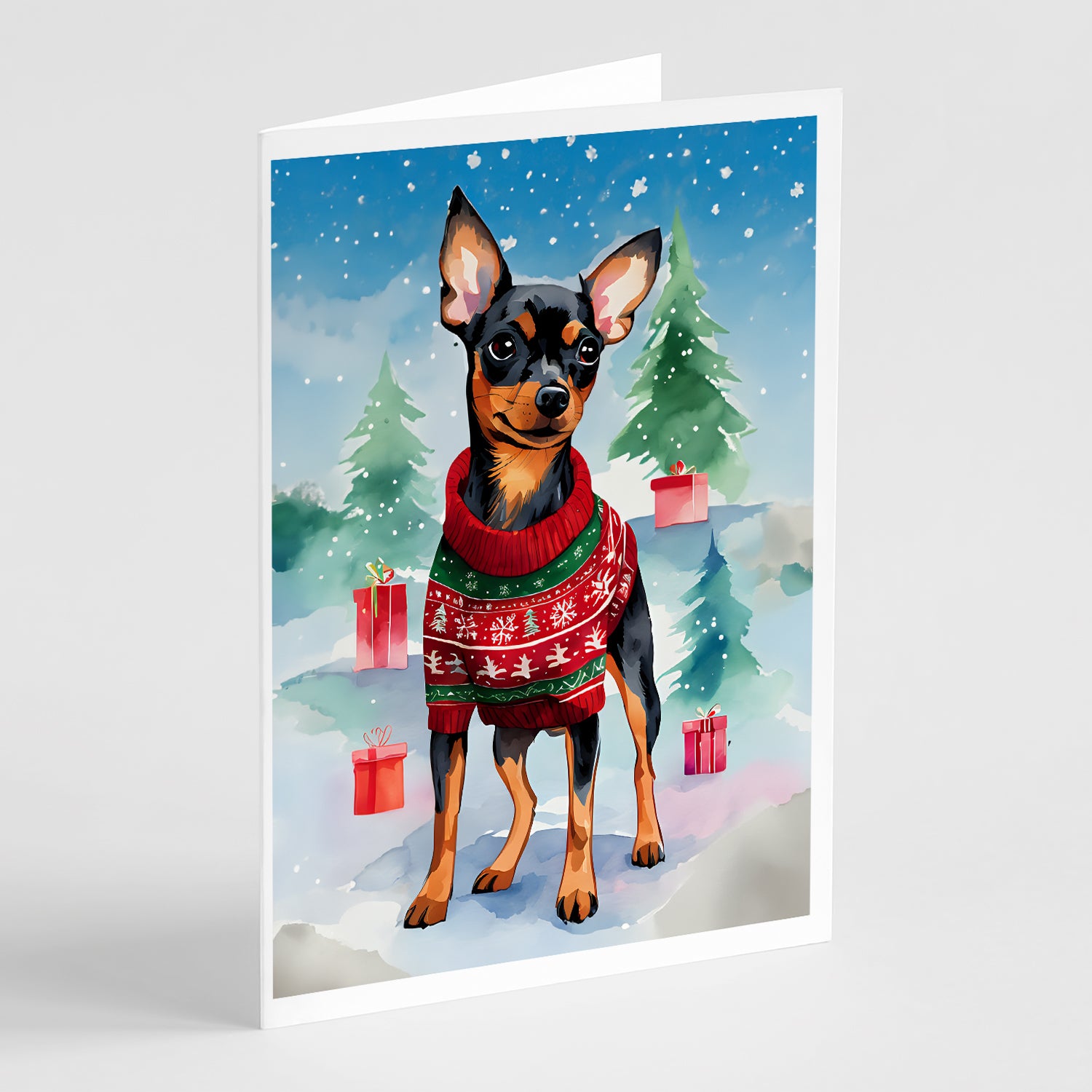 Buy this Miniature Pinscher Christmas Greeting Cards Pack of 8