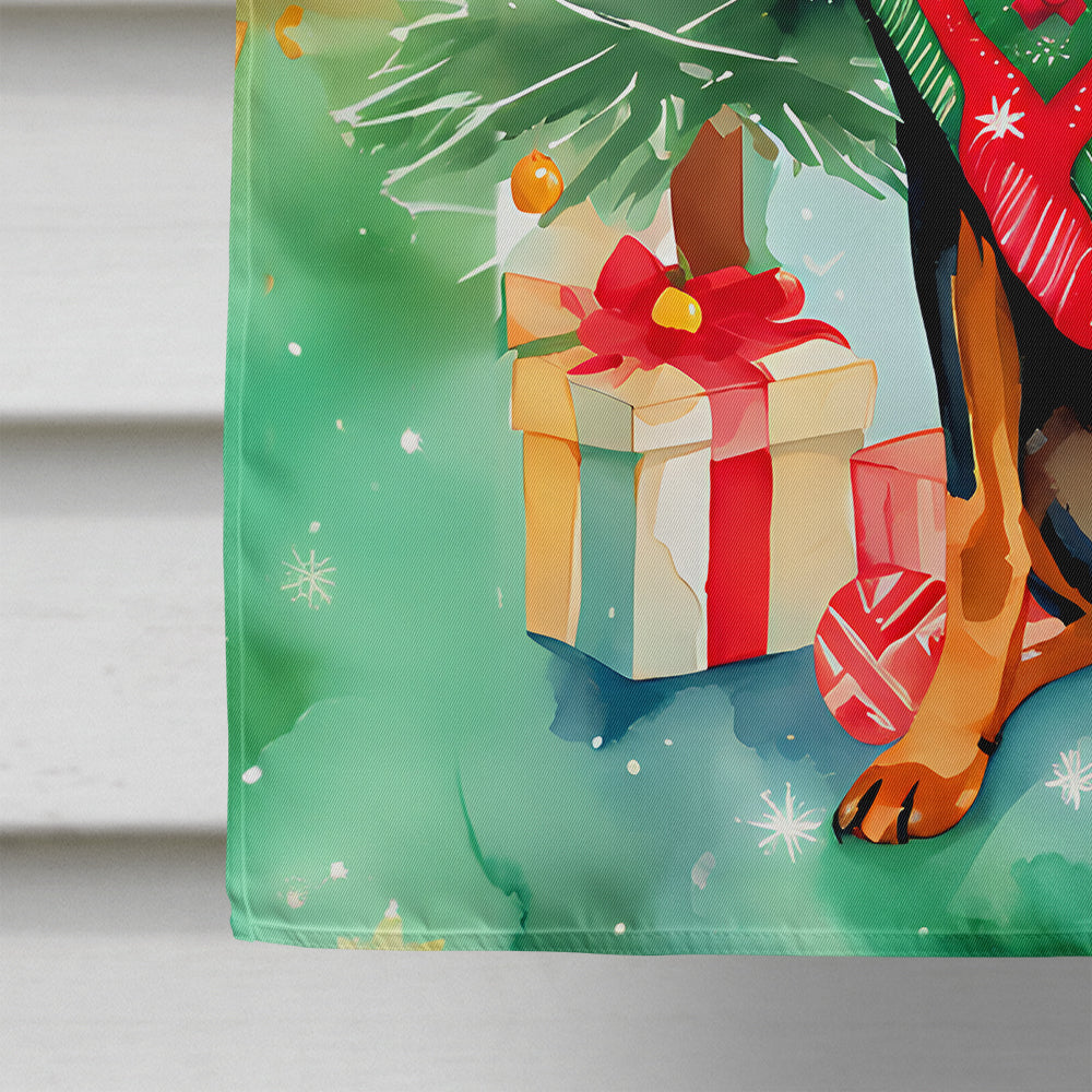 Miniature Pinscher Christmas House Flag