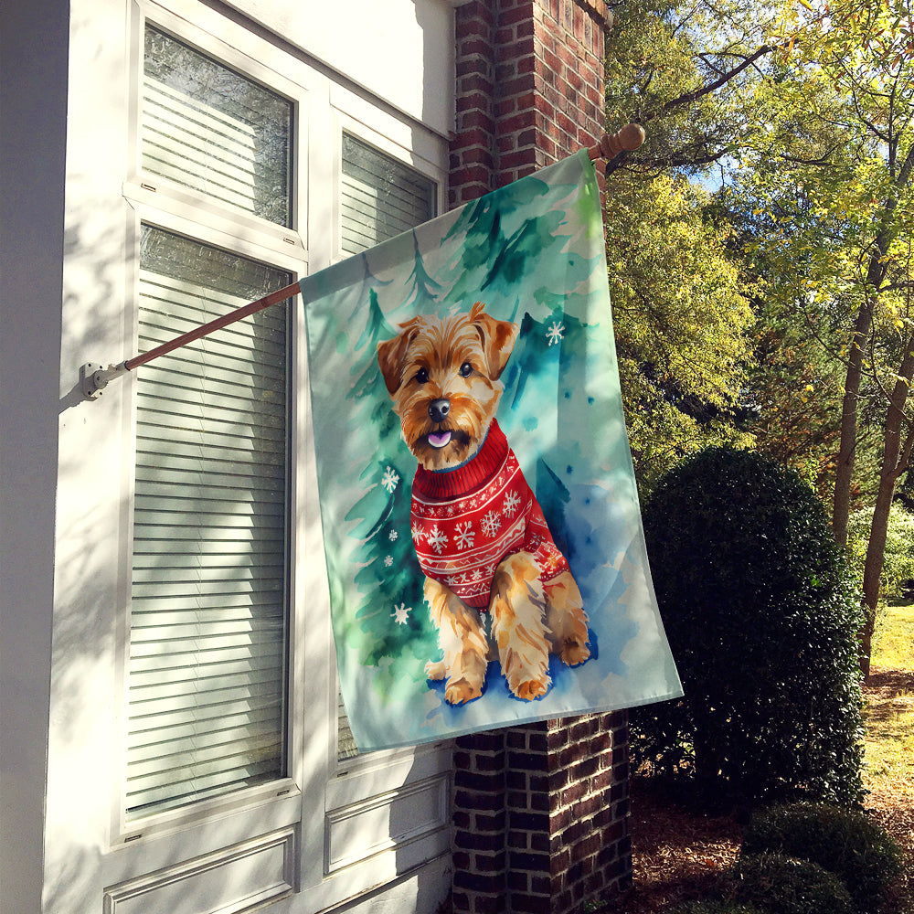 Norfolk Terrier Christmas House Flag