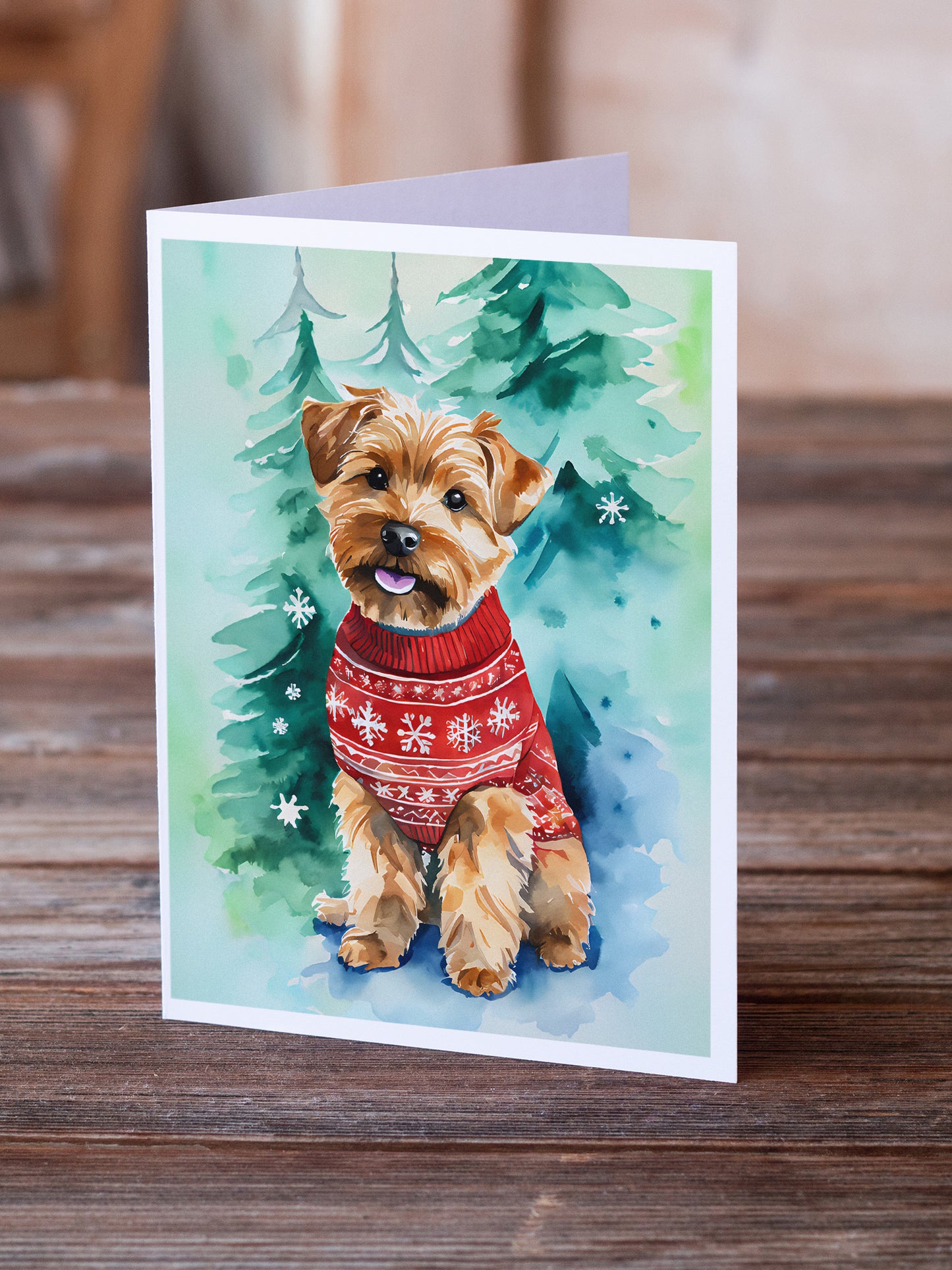 Norfolk Terrier Christmas Greeting Cards Pack of 8