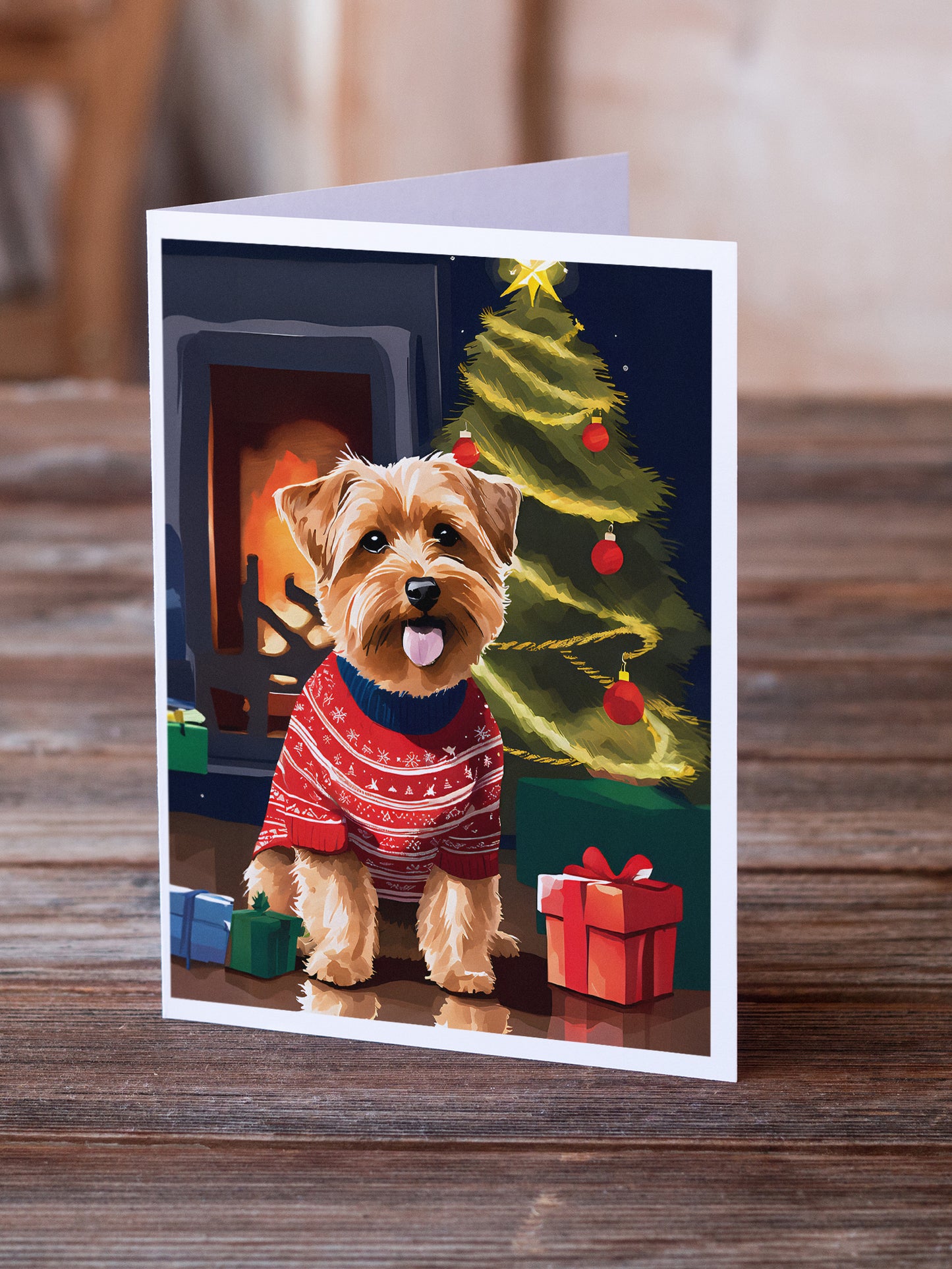 Norfolk Terrier Christmas Greeting Cards Pack of 8