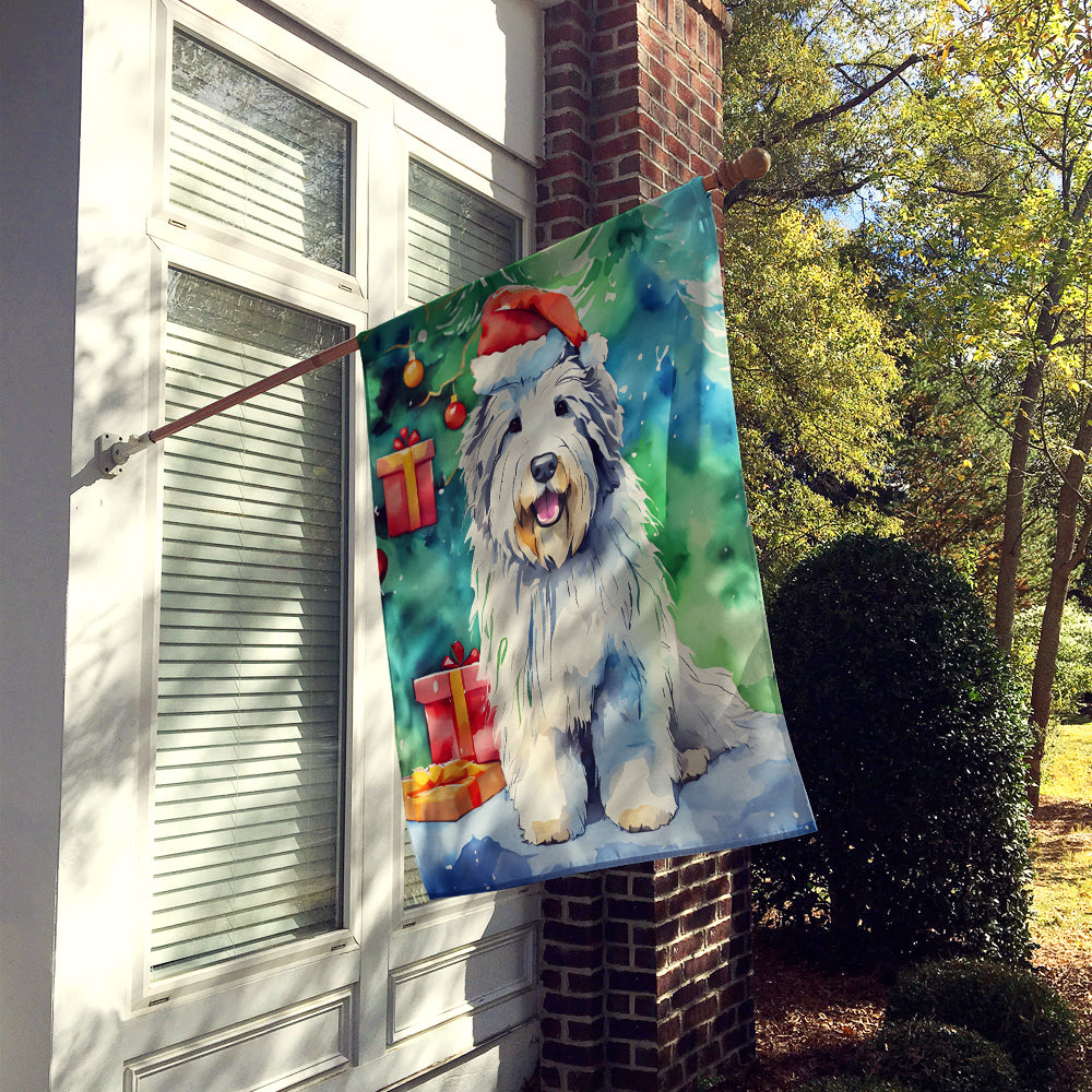Old English Sheepdog Christmas House Flag