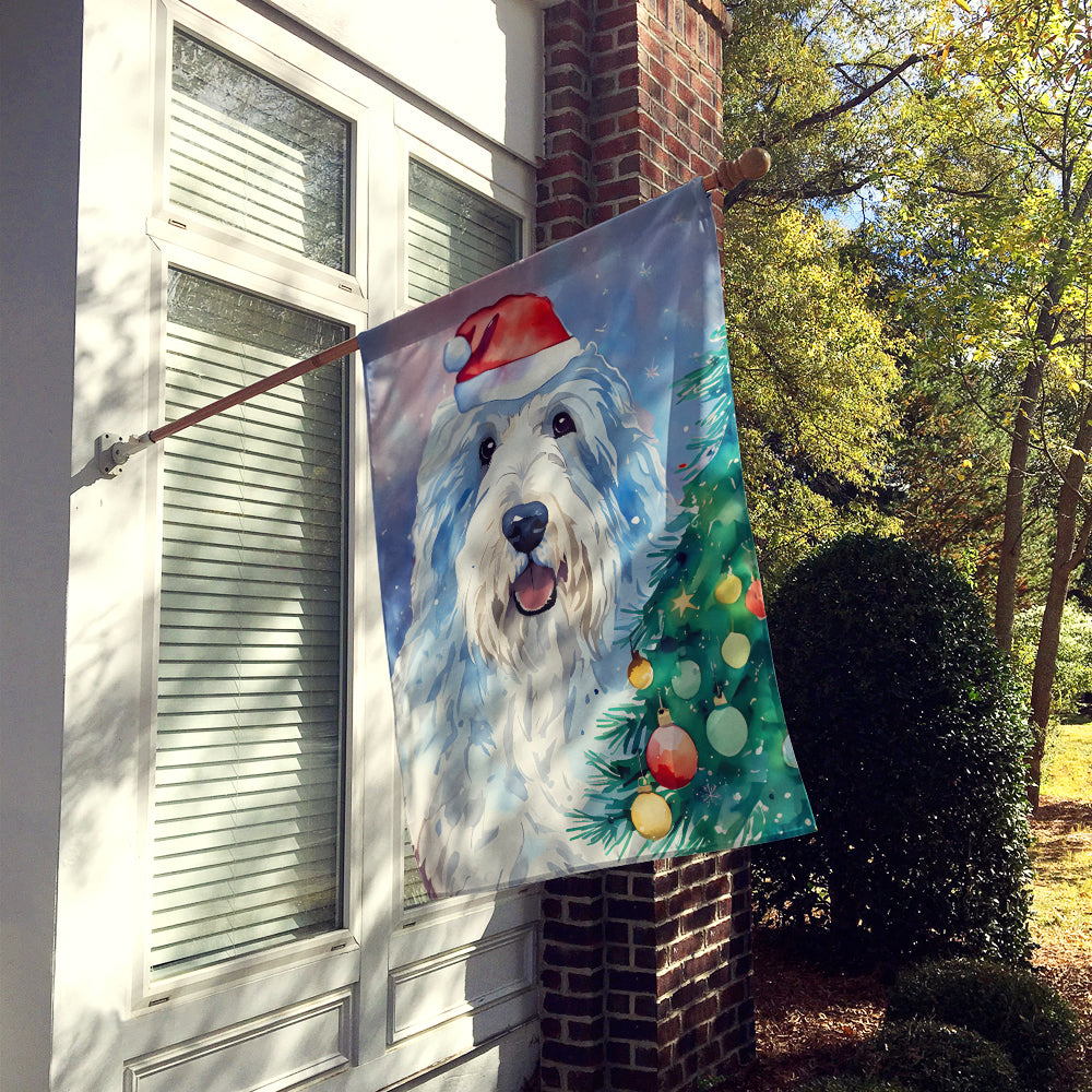 Old English Sheepdog Christmas House Flag