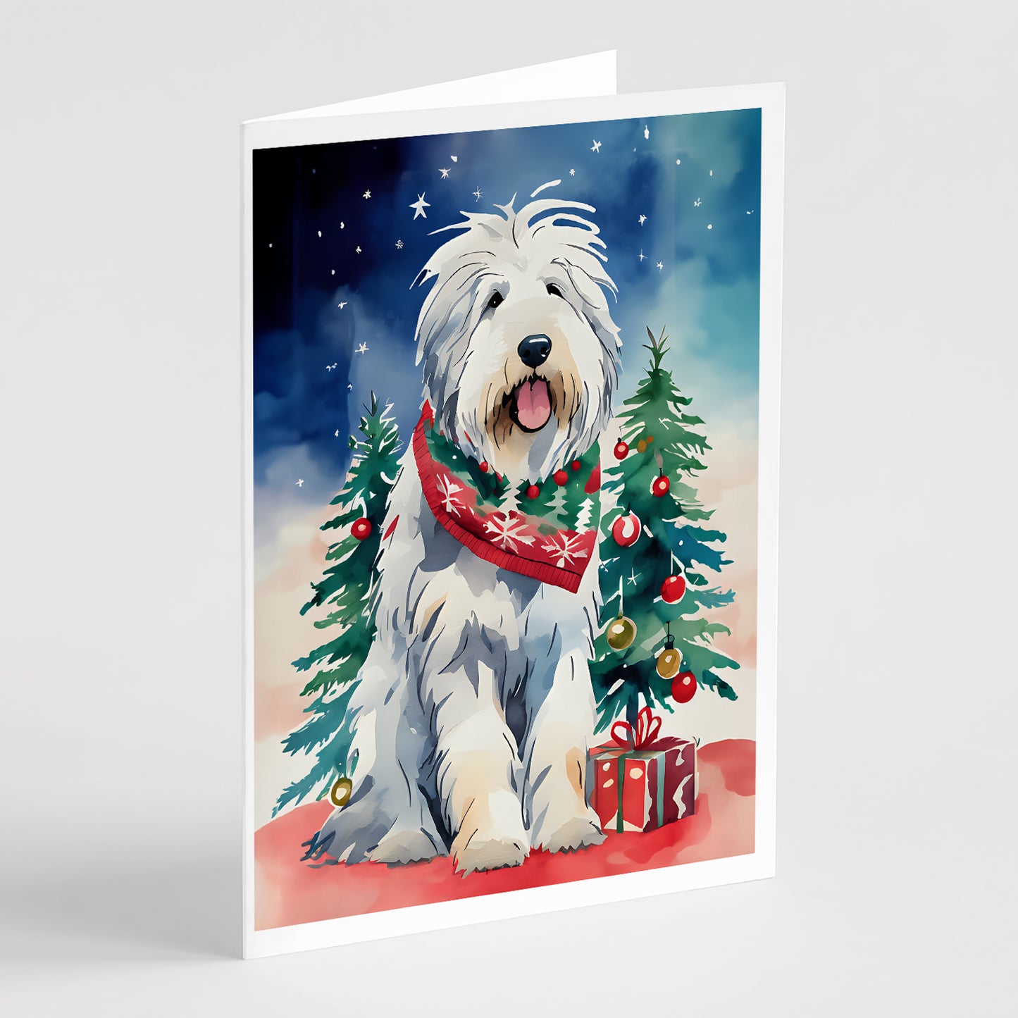 Buy this Old English Sheepdog Christmas Greeting Cards Pack of 8