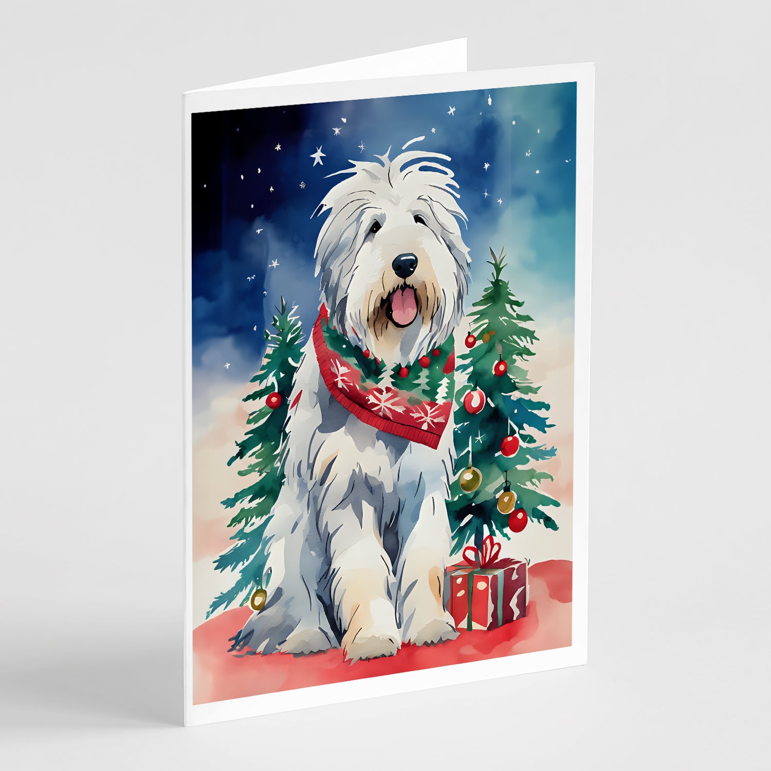 Buy this Old English Sheepdog Christmas Greeting Cards Pack of 8