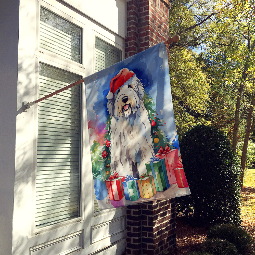 Old English Sheepdog Christmas House Flag