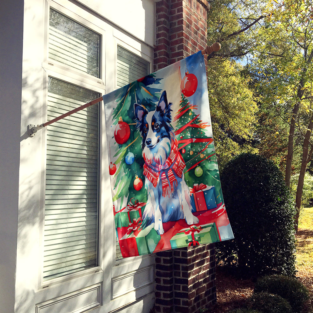 Papillon Christmas House Flag