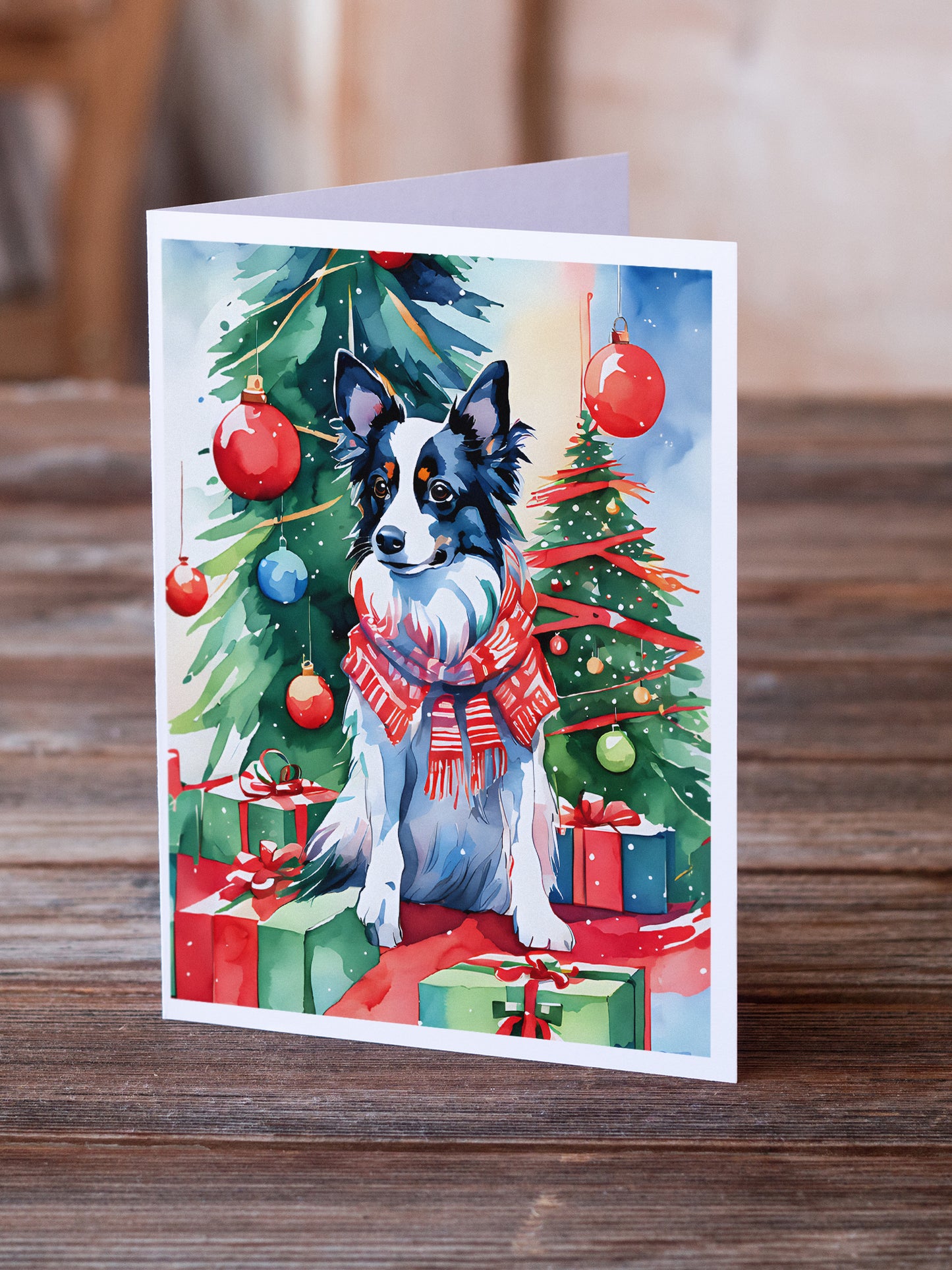 Papillon Christmas Greeting Cards Pack of 8