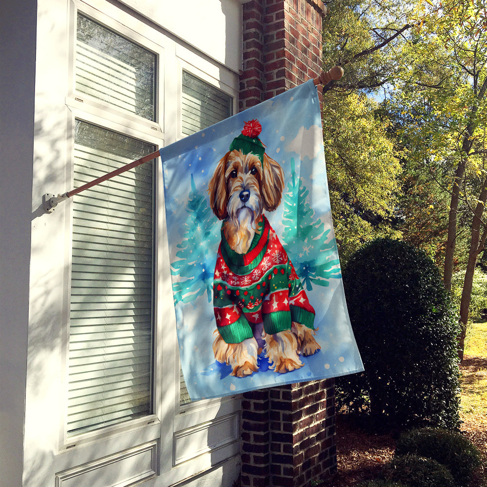 Petit Basset Griffon Vendeen Christmas House Flag