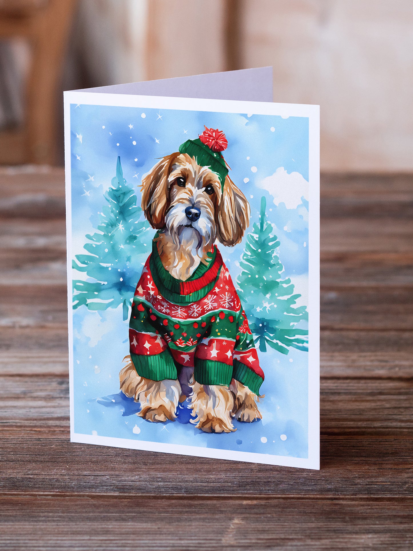 Petit Basset Griffon Vendeen Christmas Greeting Cards Pack of 8