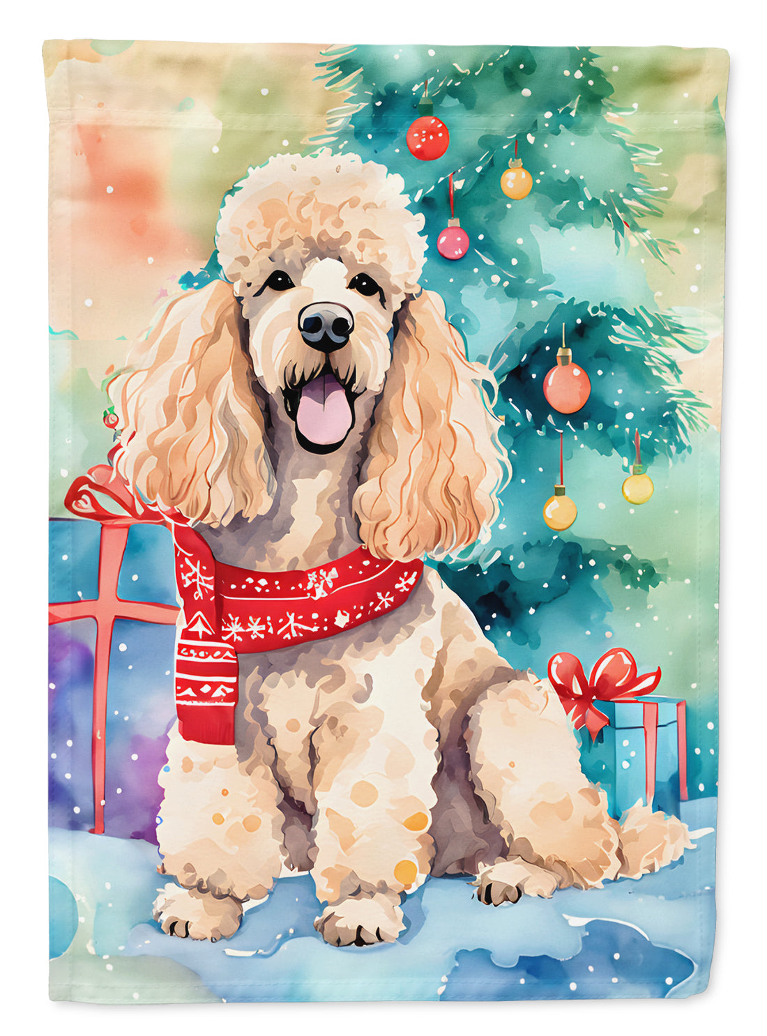 Buy this Poodle Christmas House Flag