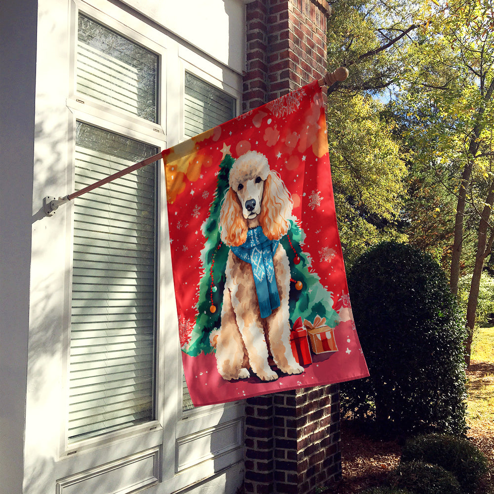 Poodle Christmas House Flag