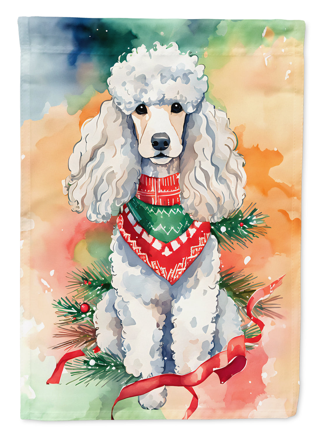 Buy this Poodle Christmas House Flag