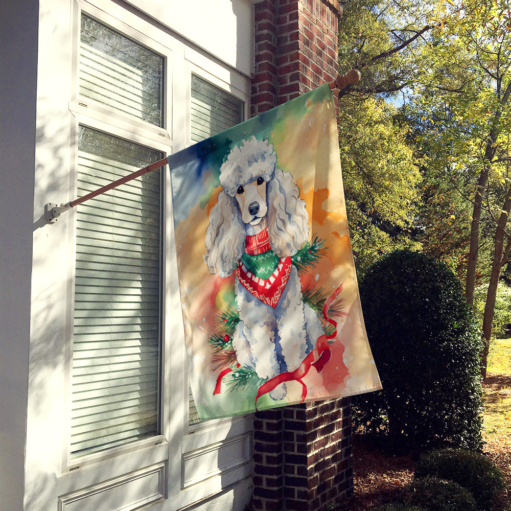 Poodle Christmas House Flag