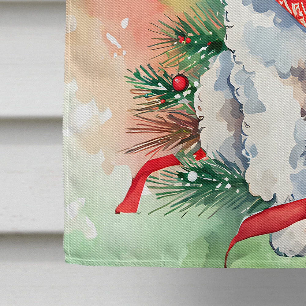 Poodle Christmas House Flag