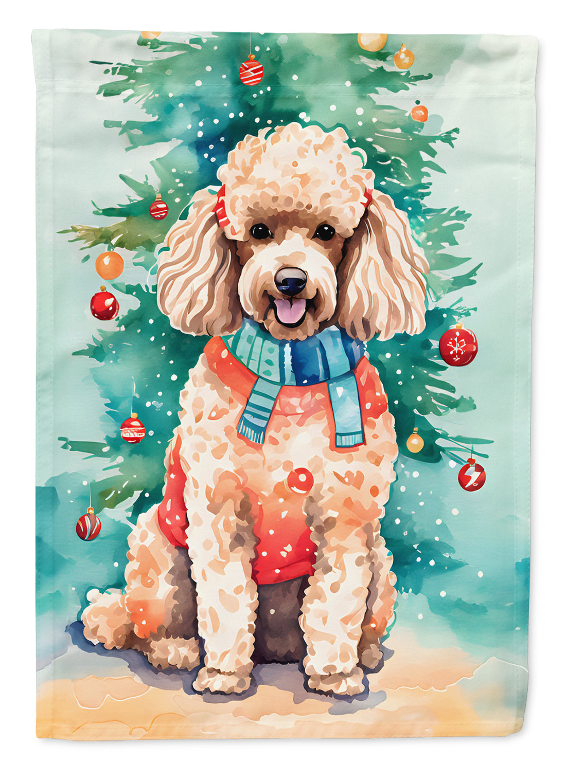 Buy this Poodle Christmas House Flag