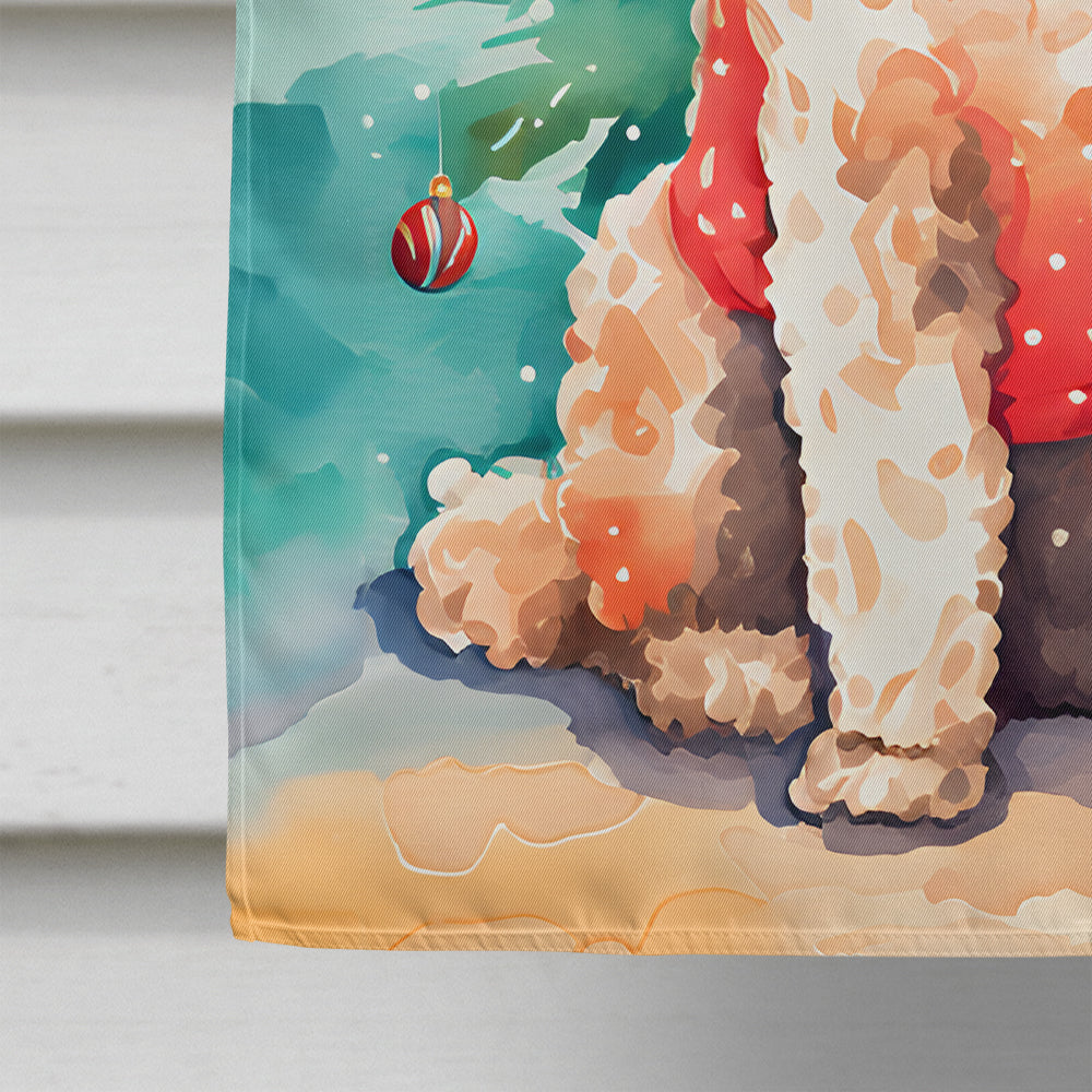 Poodle Christmas House Flag