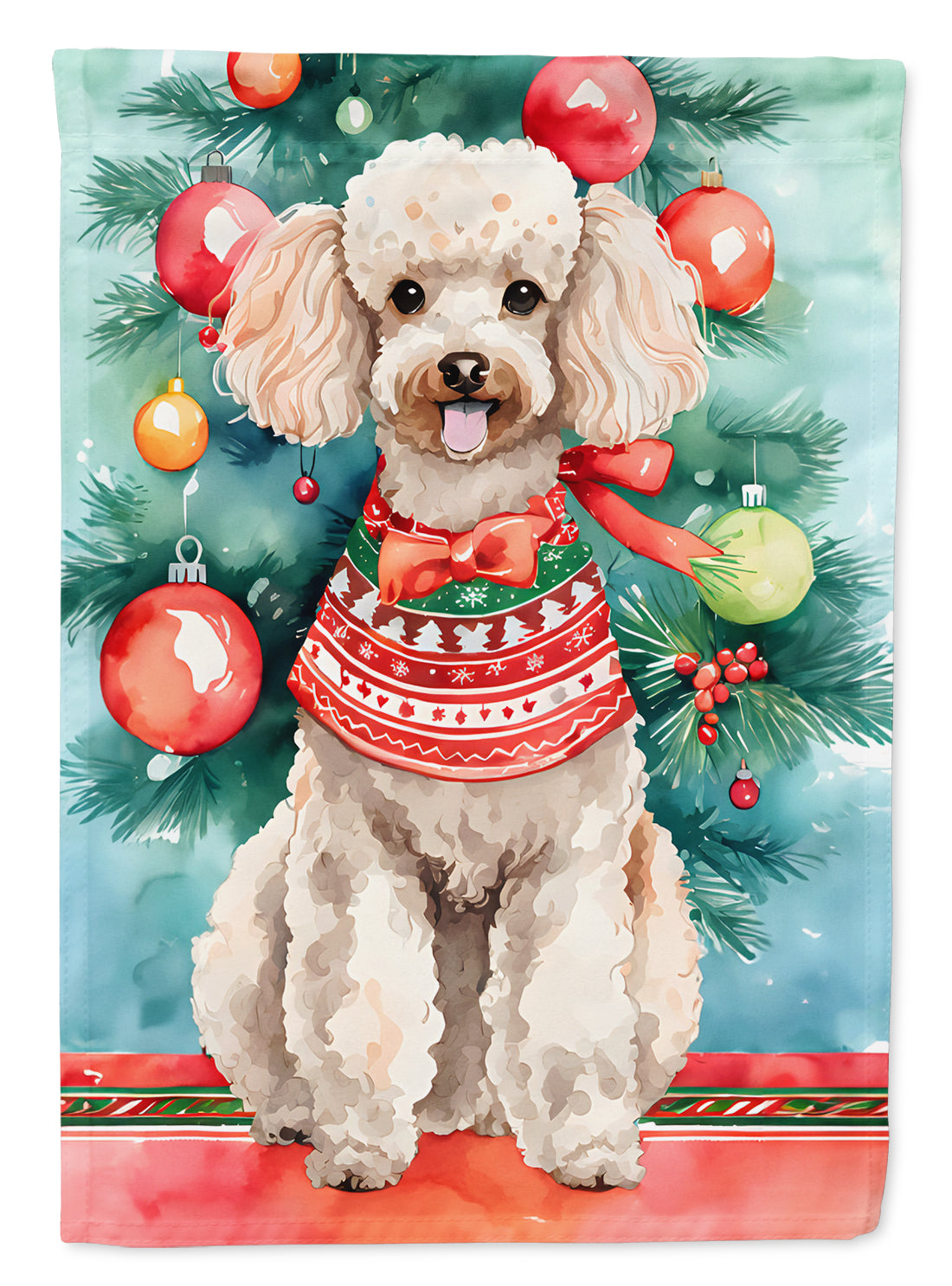 Buy this Poodle Christmas House Flag