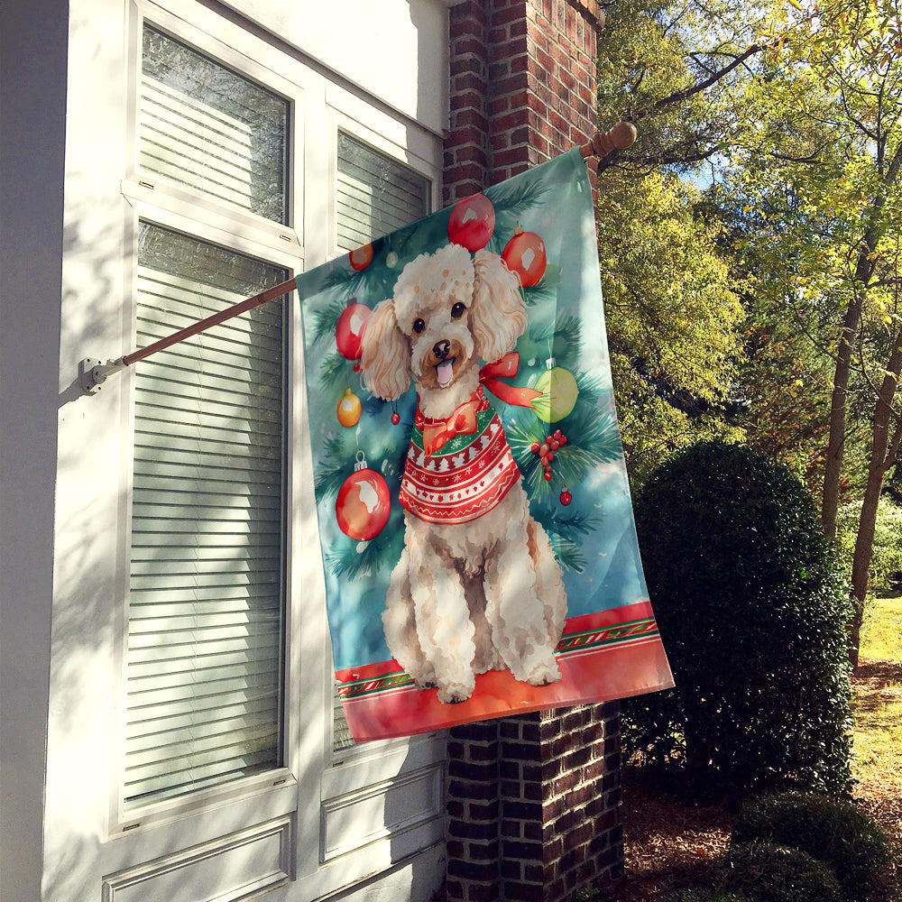 Poodle Christmas House Flag