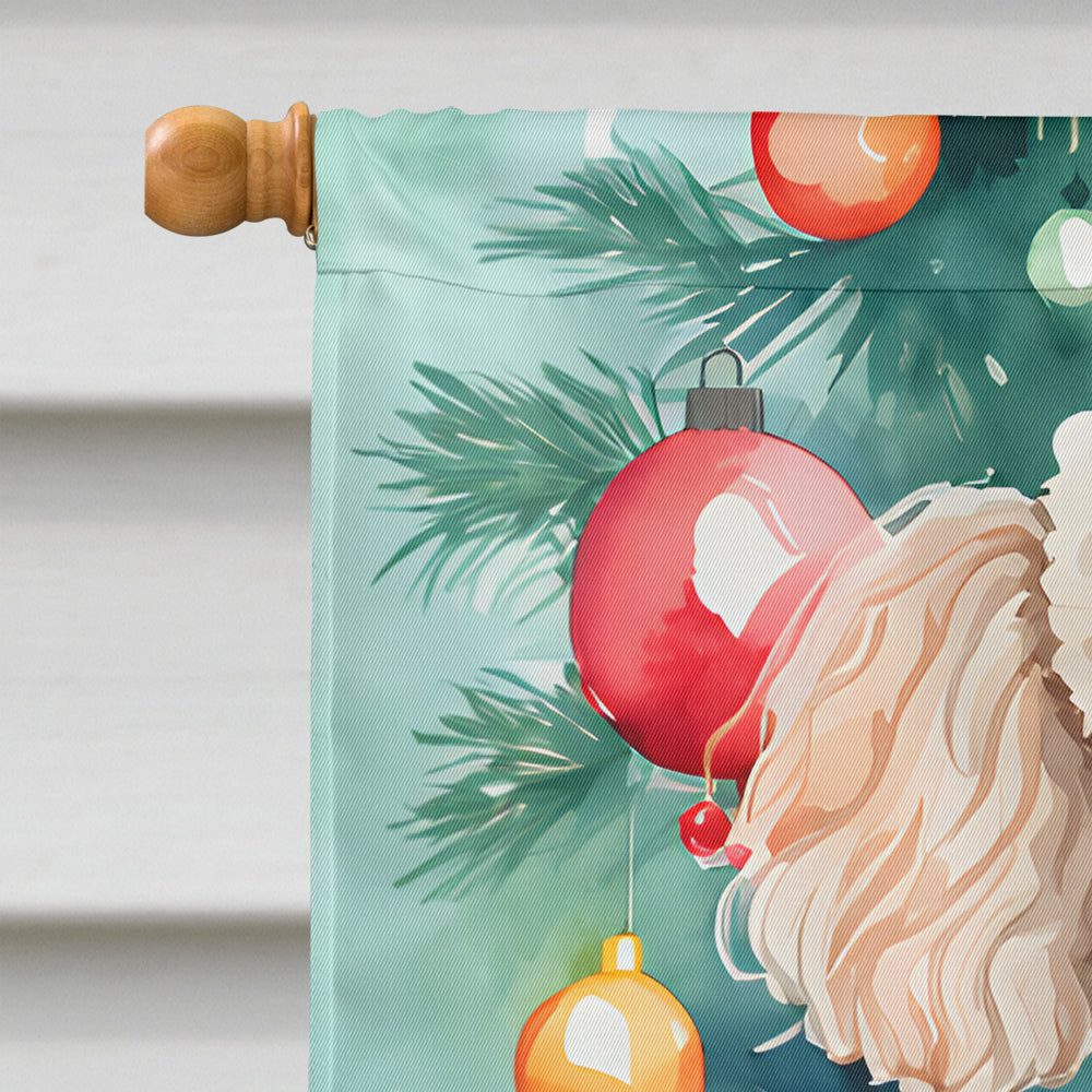 Poodle Christmas House Flag