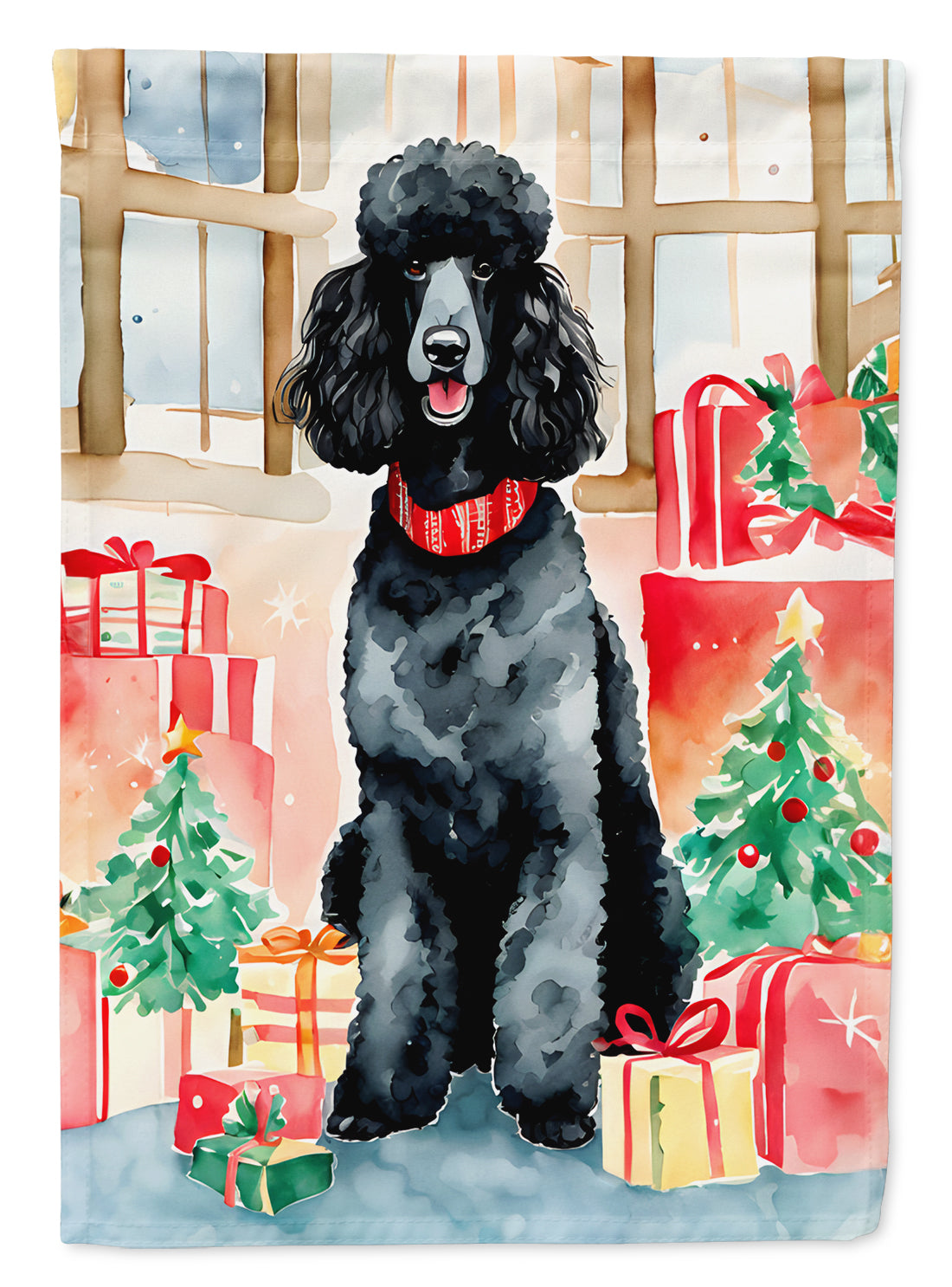 Buy this Poodle Christmas House Flag