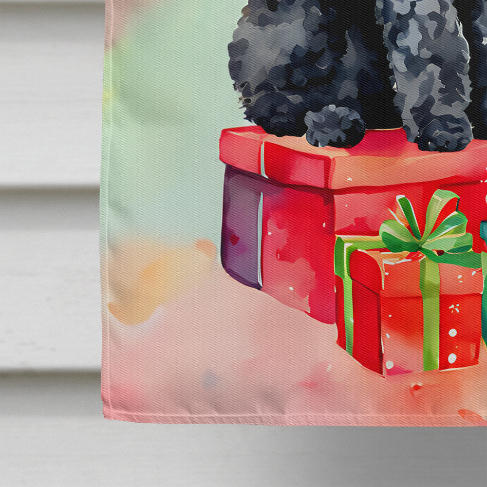 Poodle Christmas House Flag