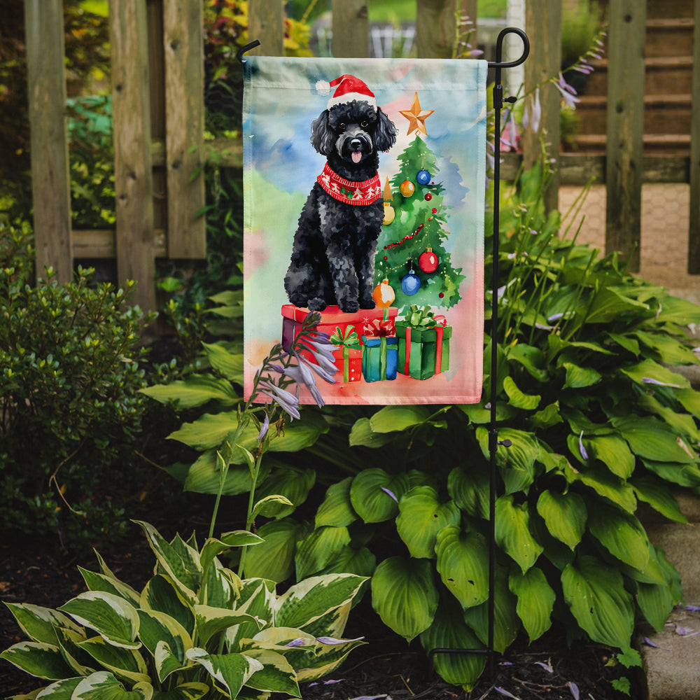 Poodle Christmas Garden Flag