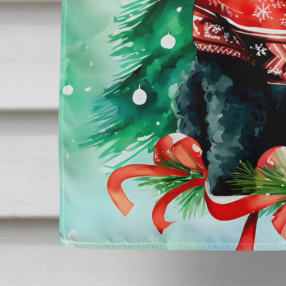 Poodle Christmas House Flag