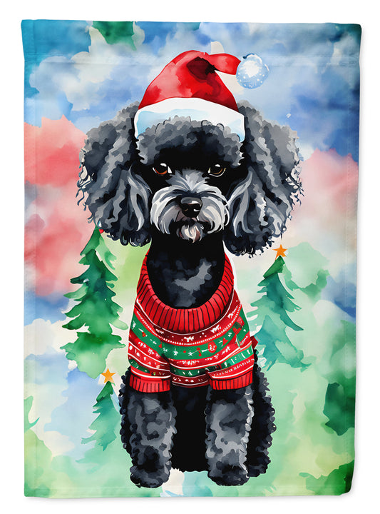 Buy this Poodle Christmas House Flag