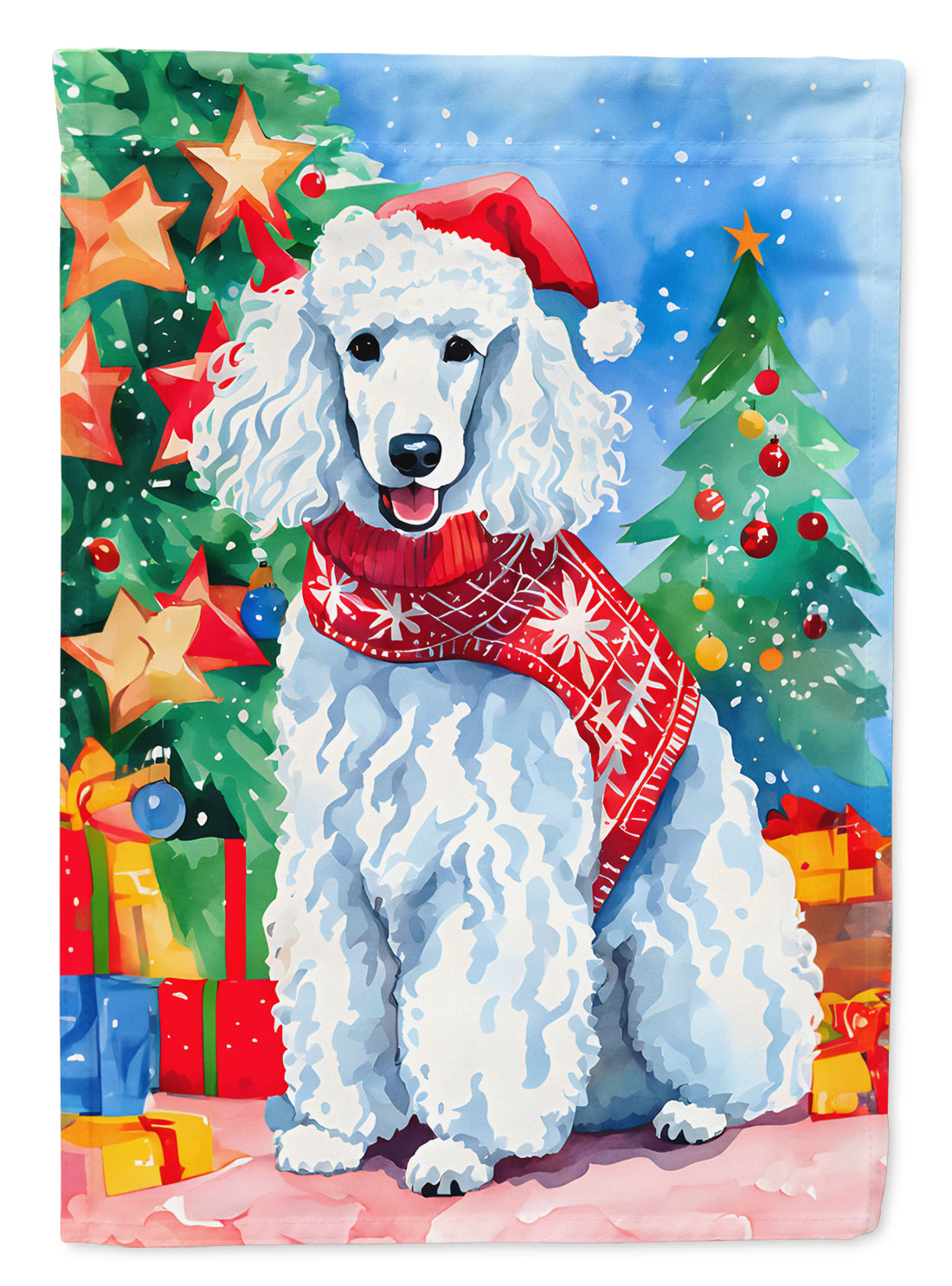 Buy this Poodle Christmas House Flag