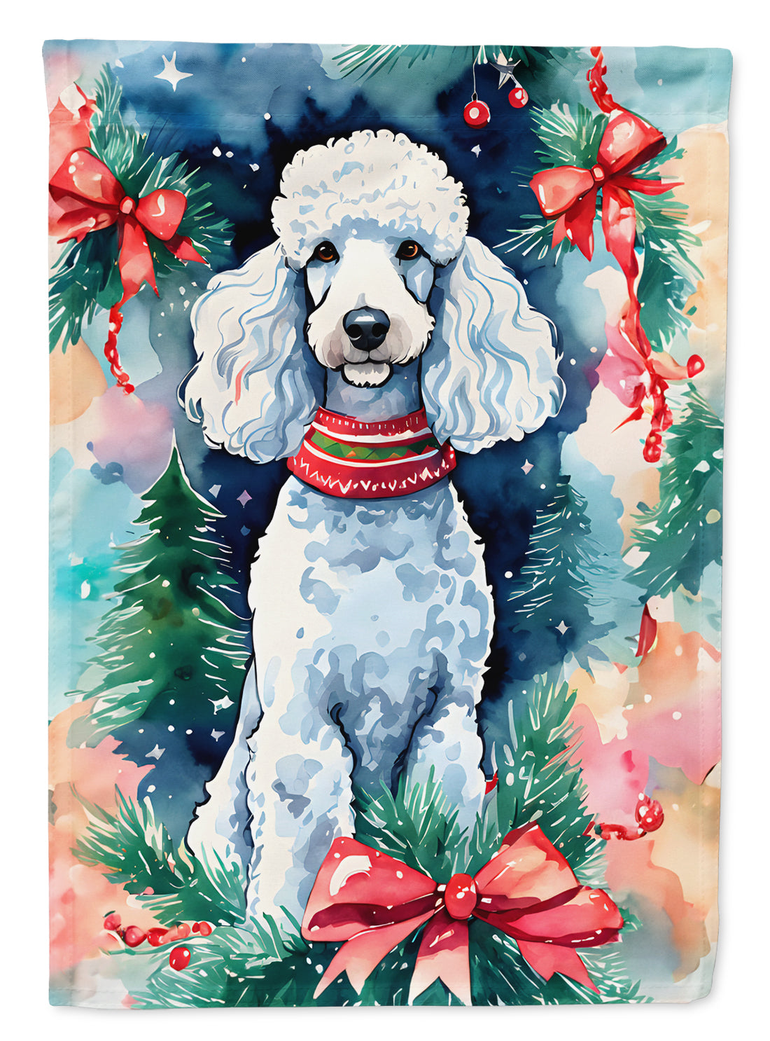 Buy this Poodle Christmas House Flag