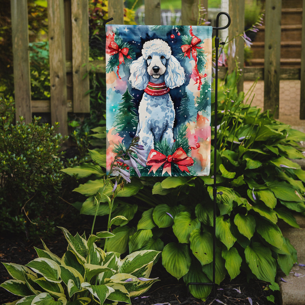 Poodle Christmas Garden Flag