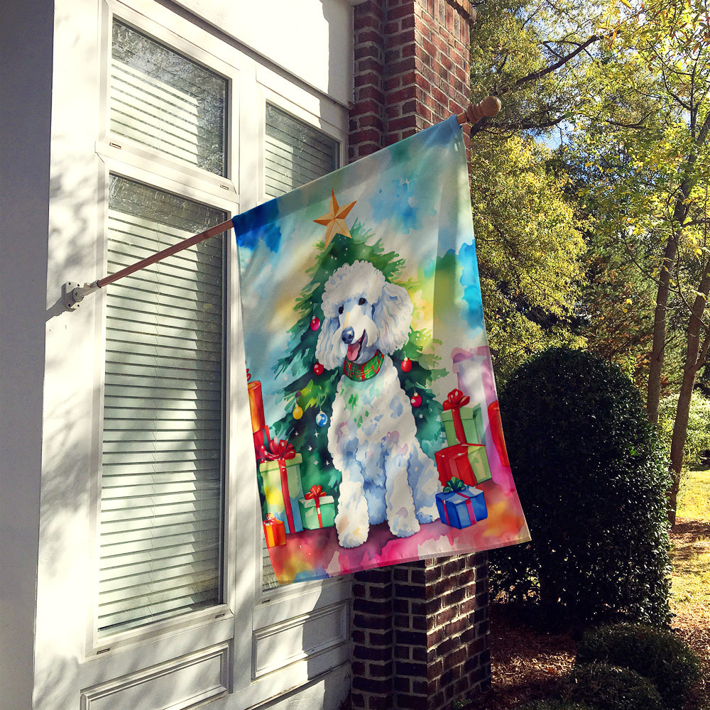 Poodle Christmas House Flag