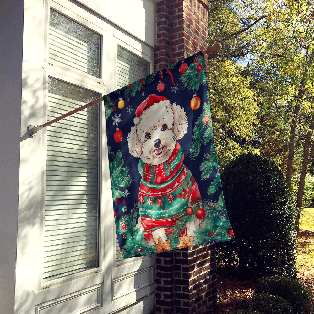 Poodle Christmas House Flag