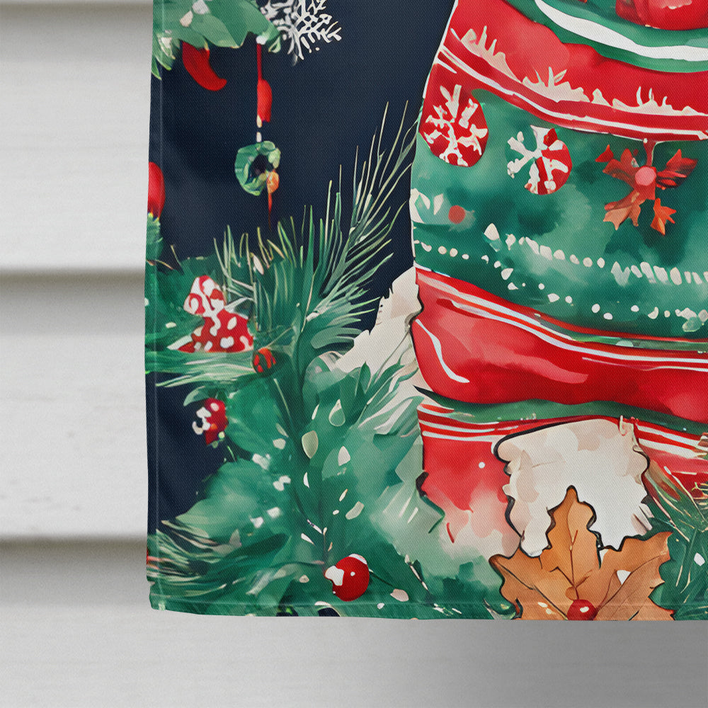 Poodle Christmas House Flag