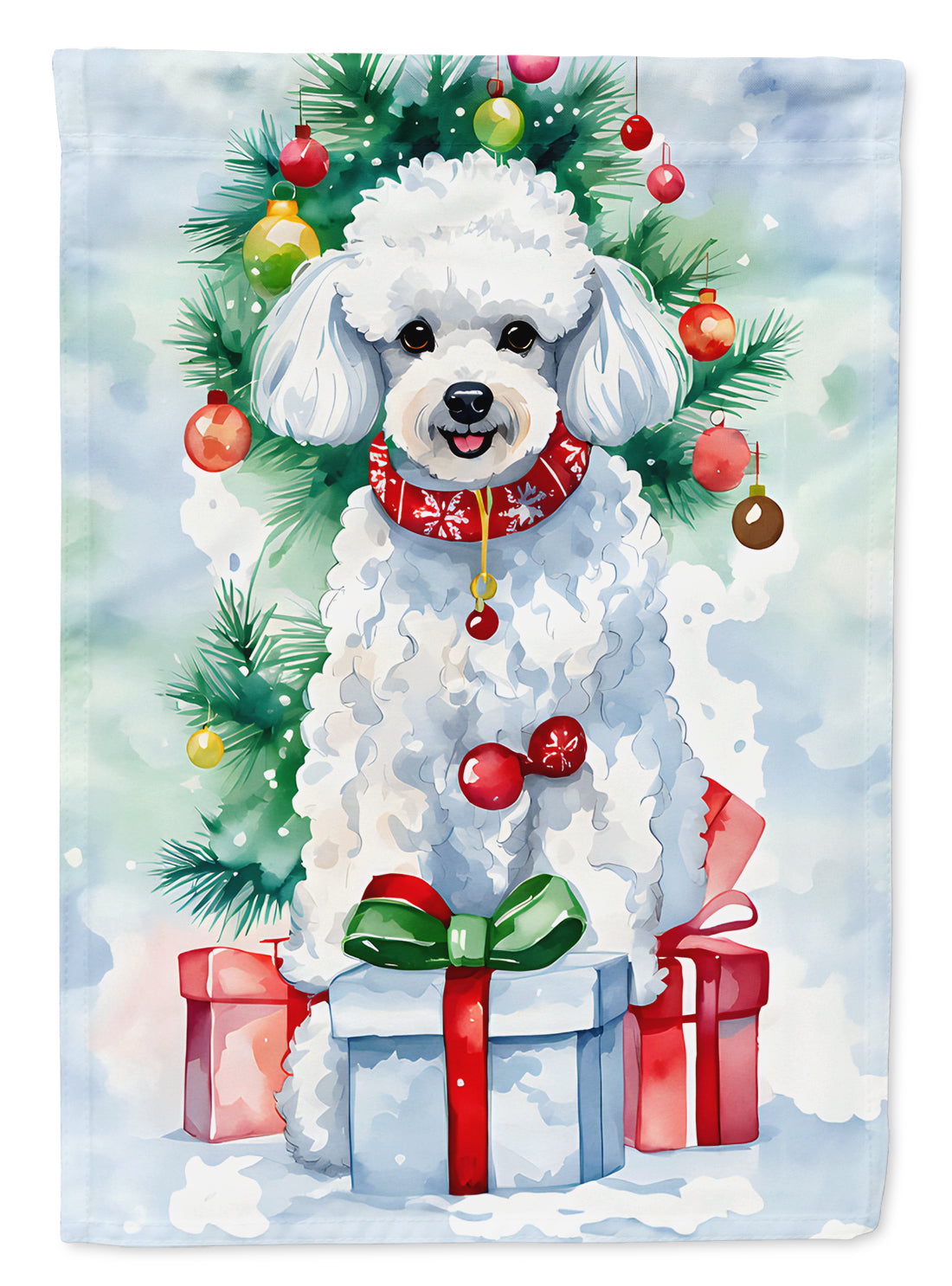 Buy this Poodle Christmas House Flag