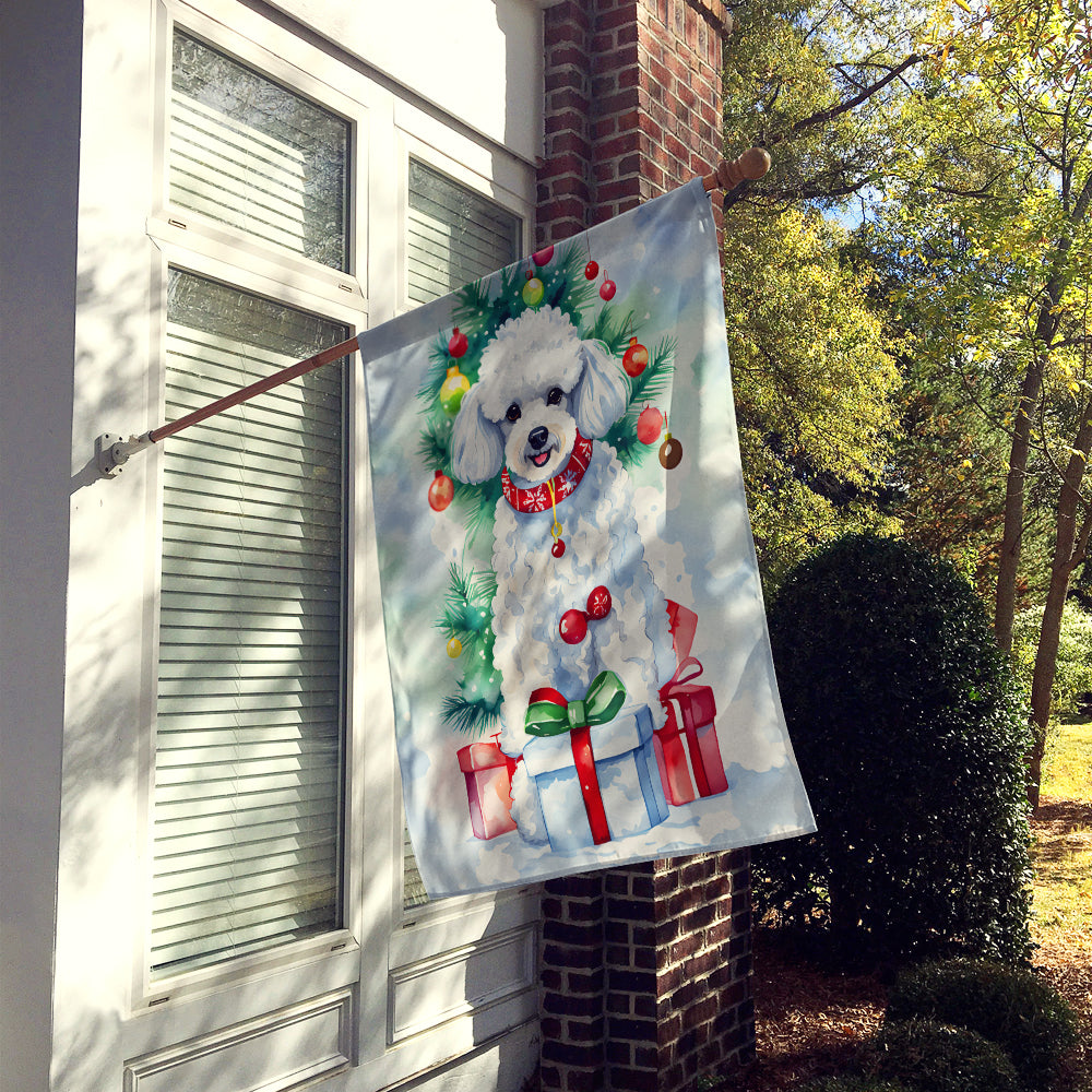 Poodle Christmas House Flag