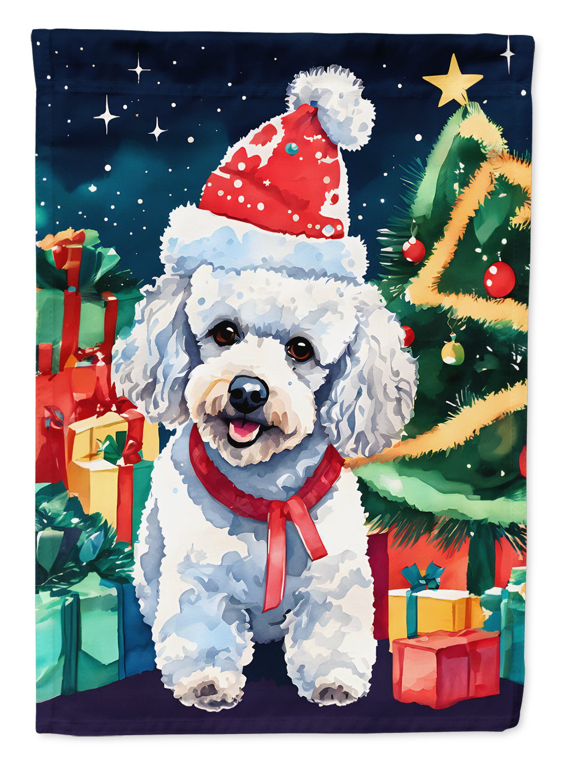 Buy this Poodle Christmas House Flag