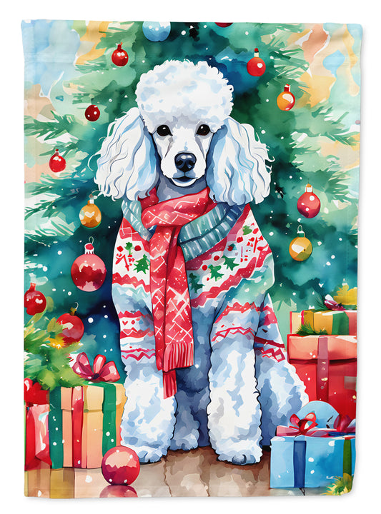 Buy this Poodle Christmas House Flag