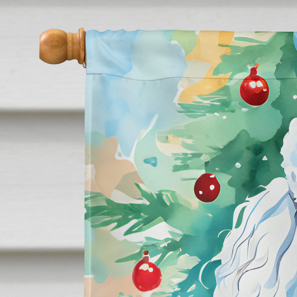 Poodle Christmas House Flag