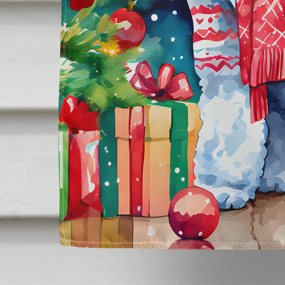 Poodle Christmas House Flag
