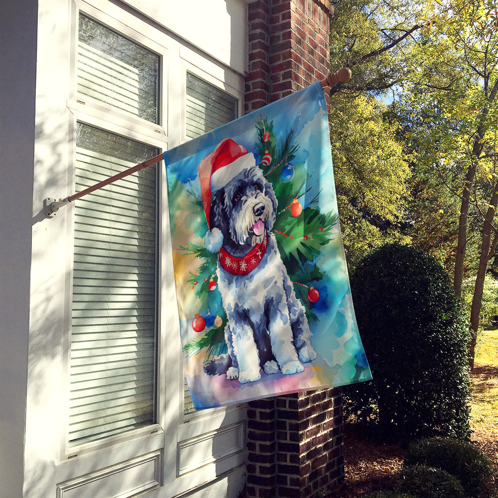 Portuguese Water Dog Christmas House Flag