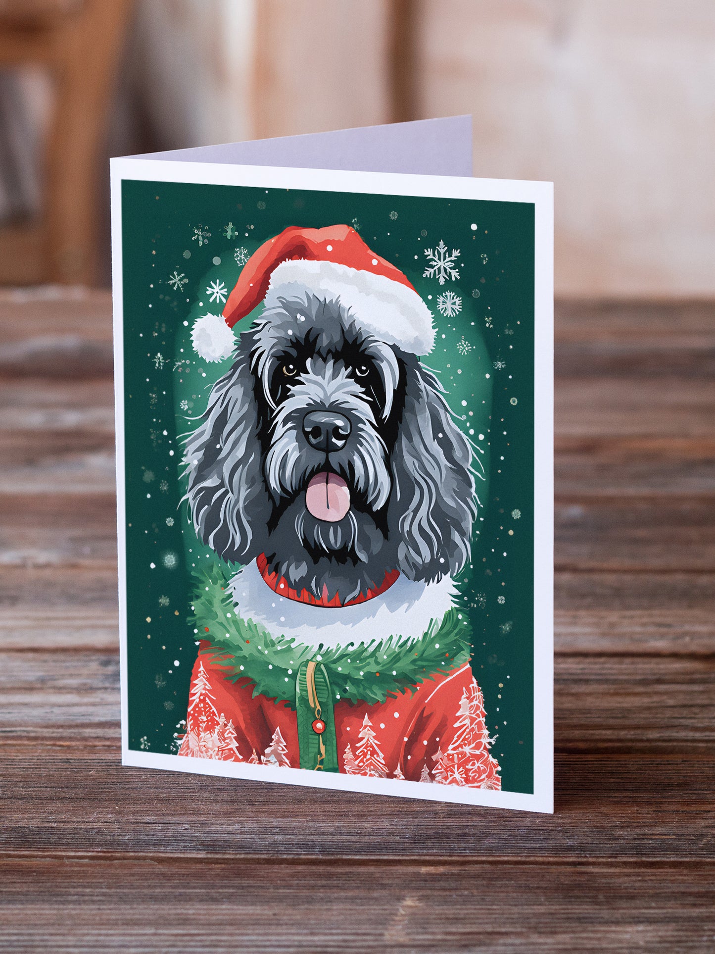 Portuguese Water Dog Christmas Greeting Cards Pack of 8