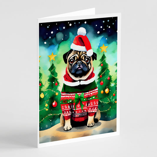 Buy this Pug Christmas Greeting Cards Pack of 8