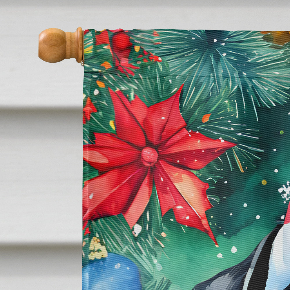Pug Christmas House Flag